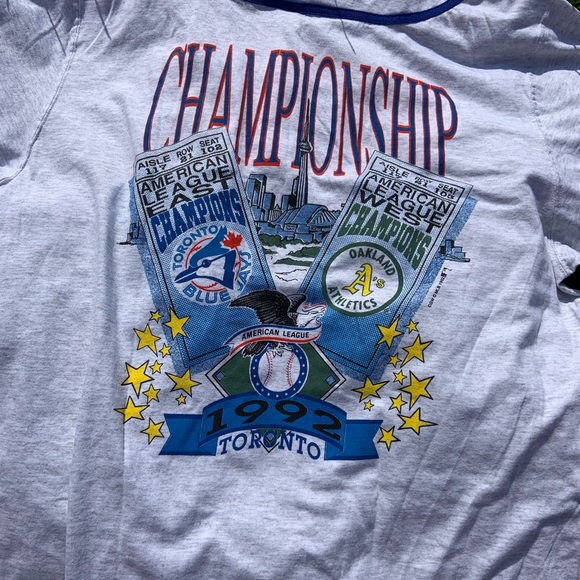 Vintage 1992 Toronto Blue Jays CTV Sports Canadian World Series Promo Jersey XL - Picture 4 of 6